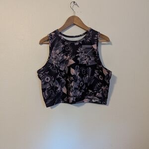 Nike Women's Black Floral Crop Top